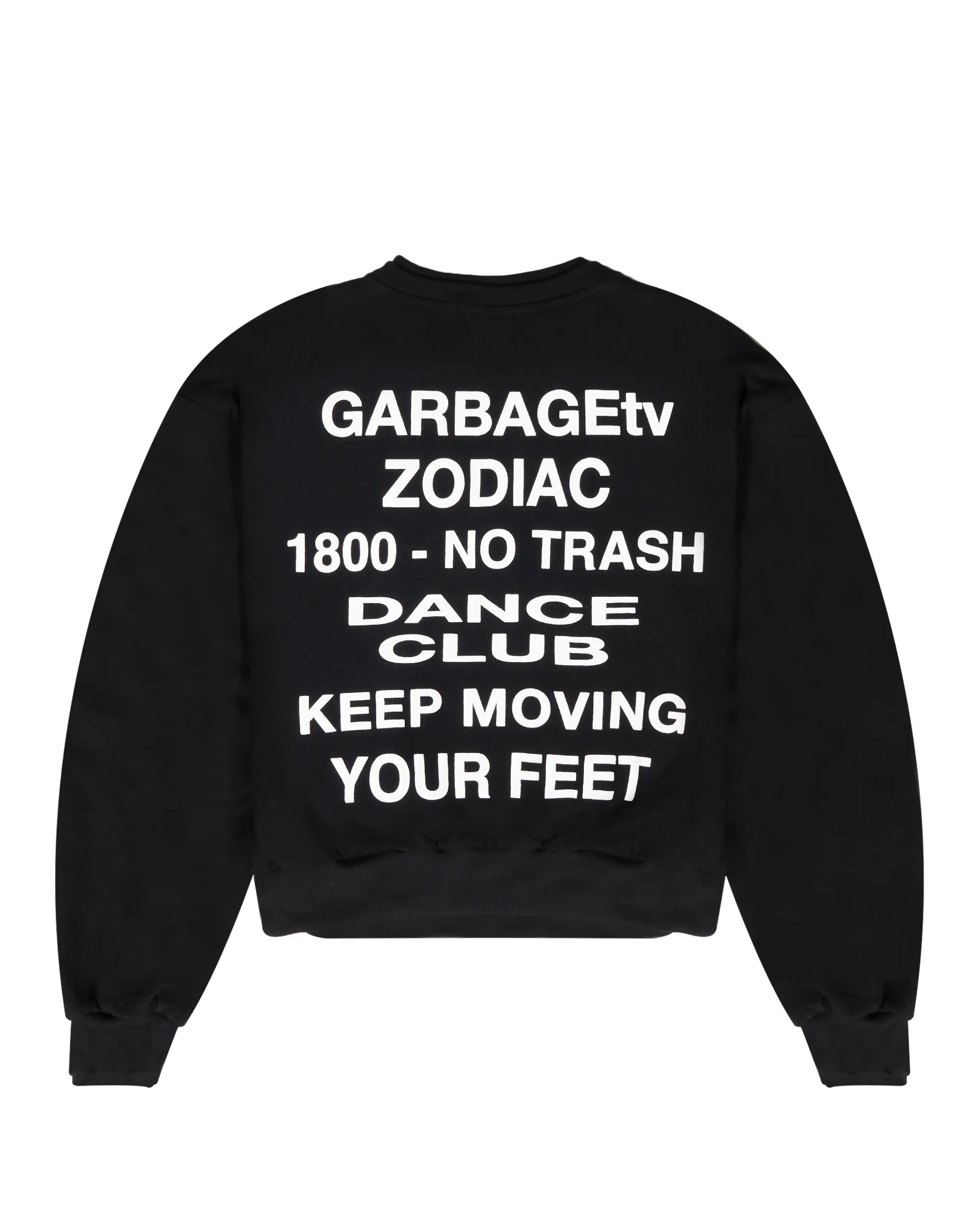 1800 - No Trash Dance Club Crewneck - Black / White