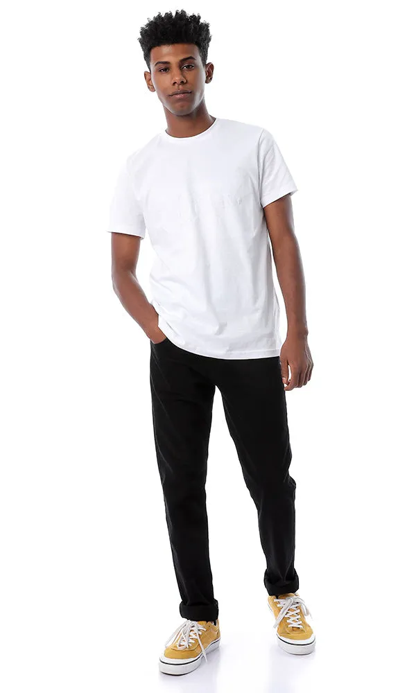 53184 Front Pique Untitled Slip On White T-shirt