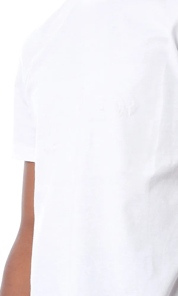 53184 Front Pique Untitled Slip On White T-shirt