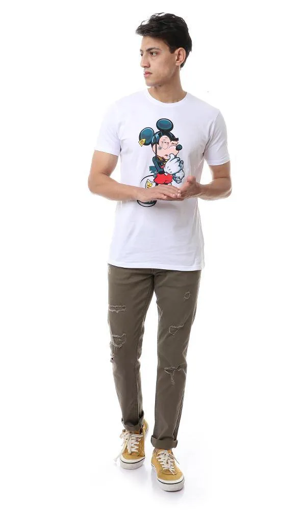 57550 Printed Mickey Mouse Summer White T-shirt