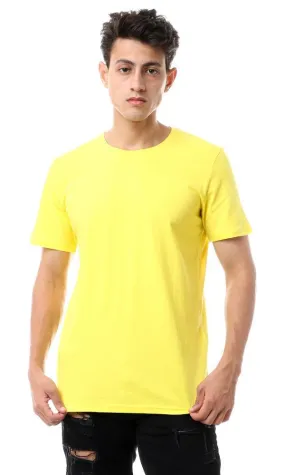 57979 Round Neck Basic Yellow Tee