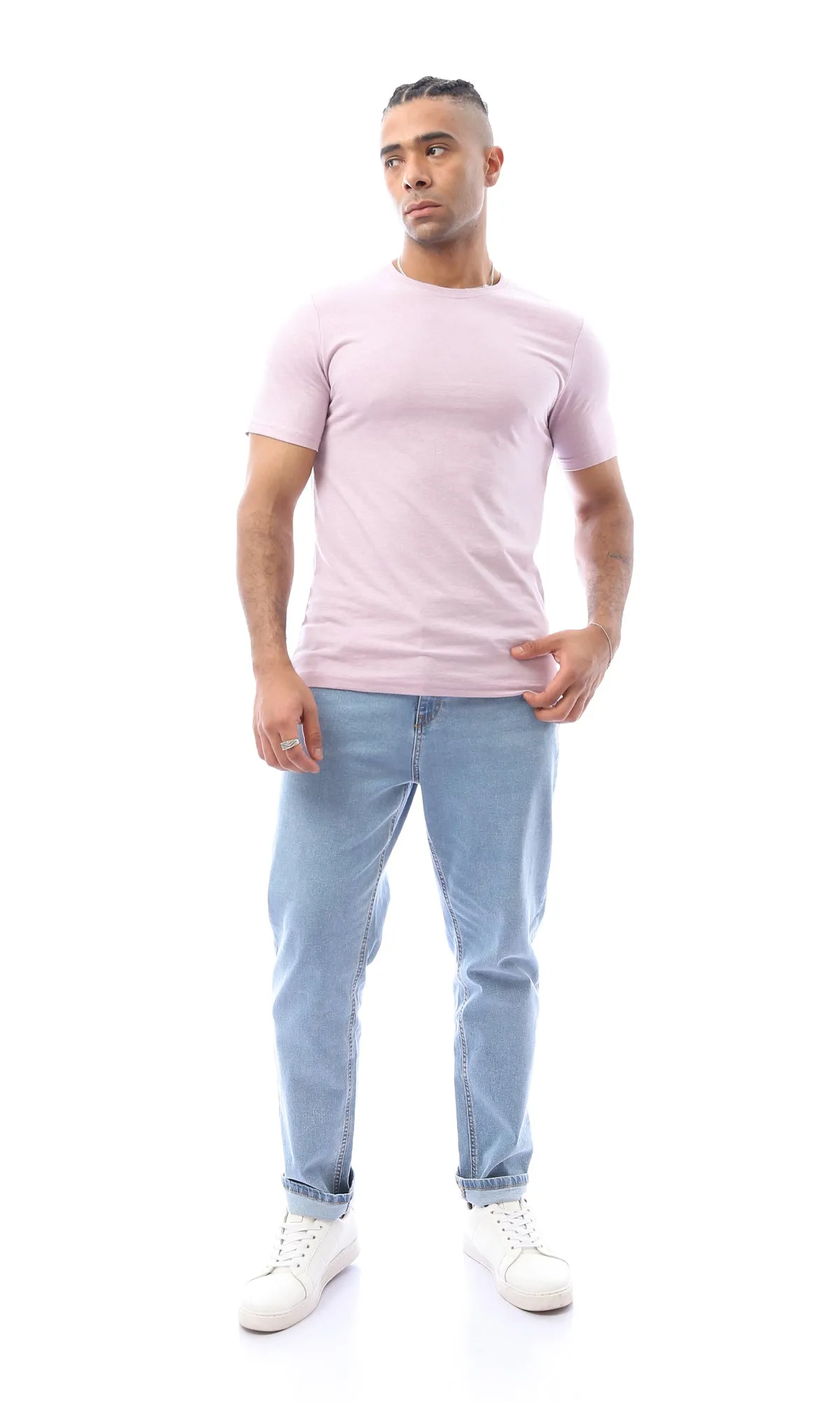 94915 Simple Heather Light Purple Basic Tee