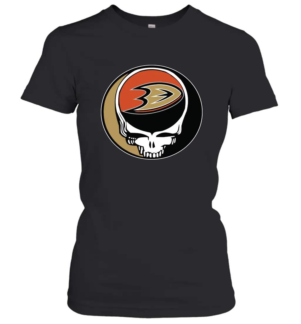 Anaheim Ducks Grateful Dead Steal Your Face Hockey NHL Womens T-Shirt