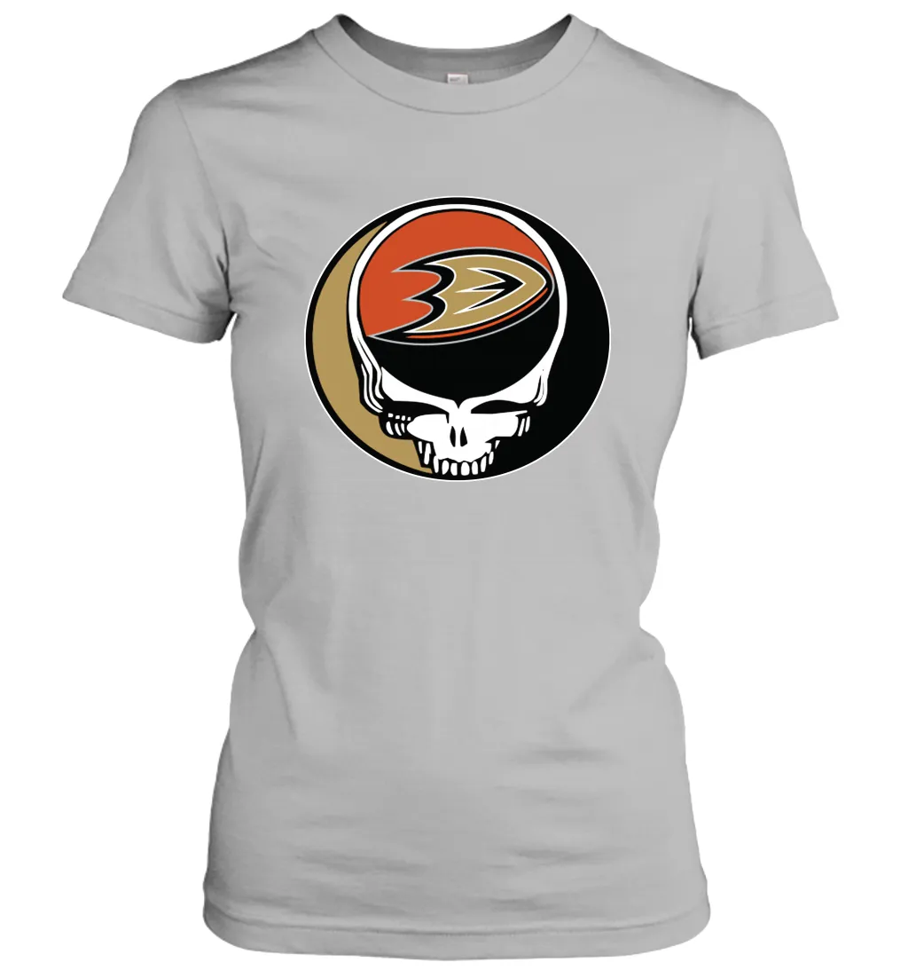 Anaheim Ducks Grateful Dead Steal Your Face Hockey NHL Womens T-Shirt