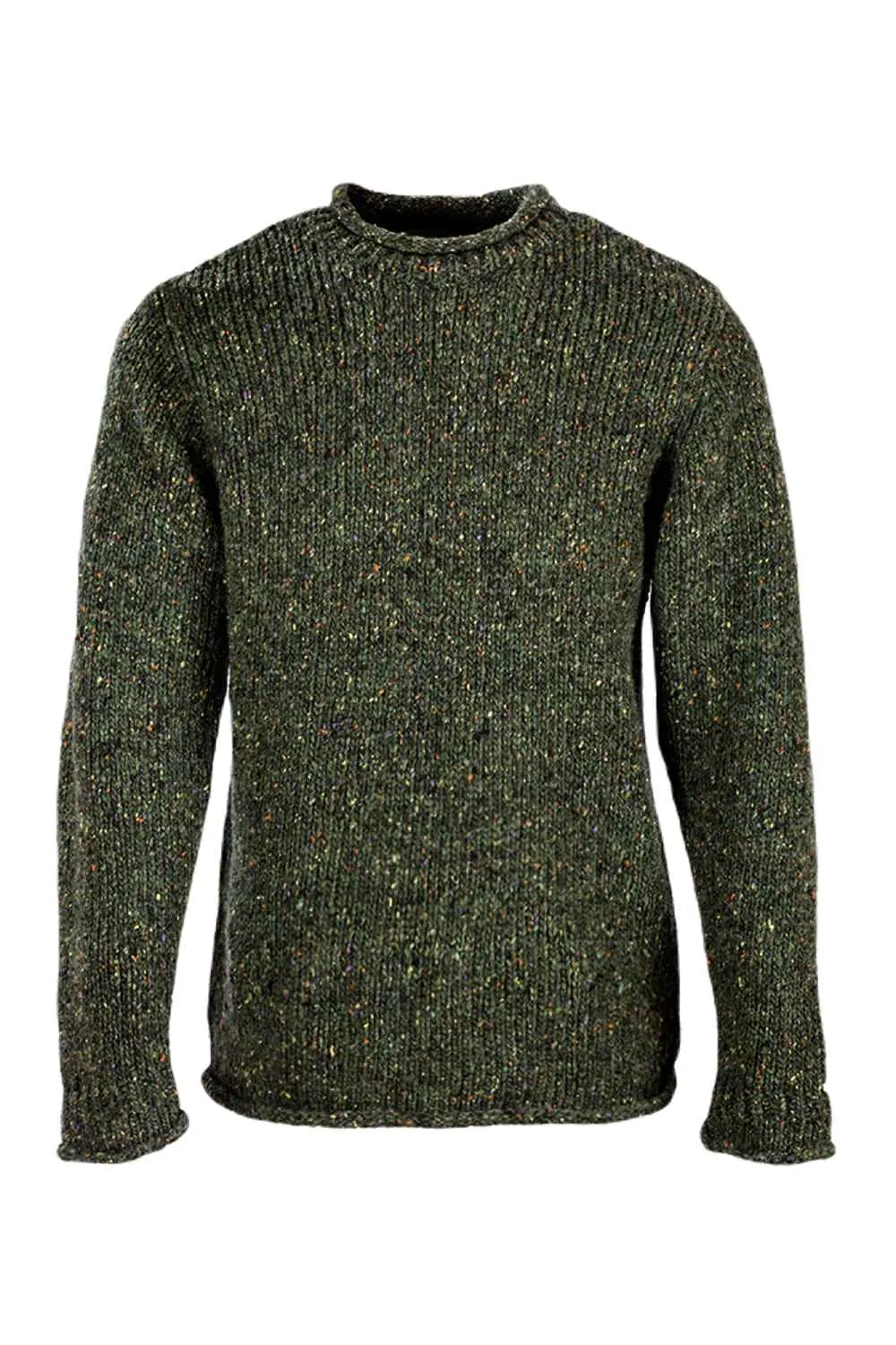 Aran Donegal Wool Crew Neck Sweater