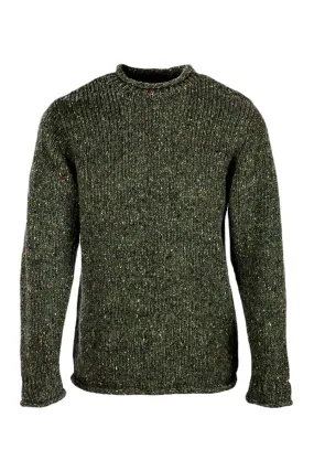 Aran Donegal Wool Crew Neck Sweater