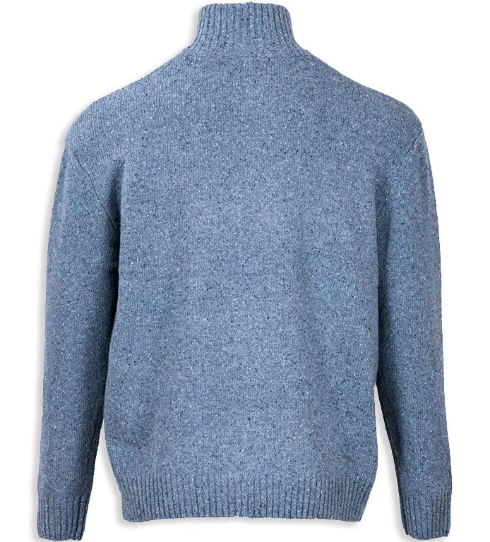 Aran Wool Zip Neck Sweater