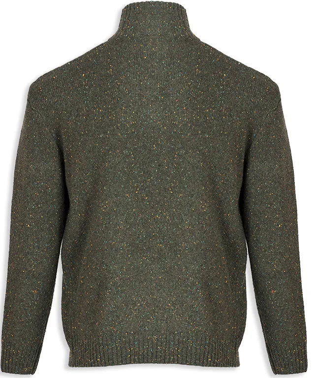 Aran Wool Zip Neck Sweater