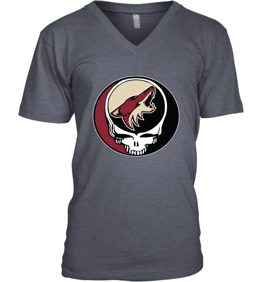 Arizona Coyotes Grateful Dead Steal Your Face Hockey NHL Mens V-Neck T-Shirt