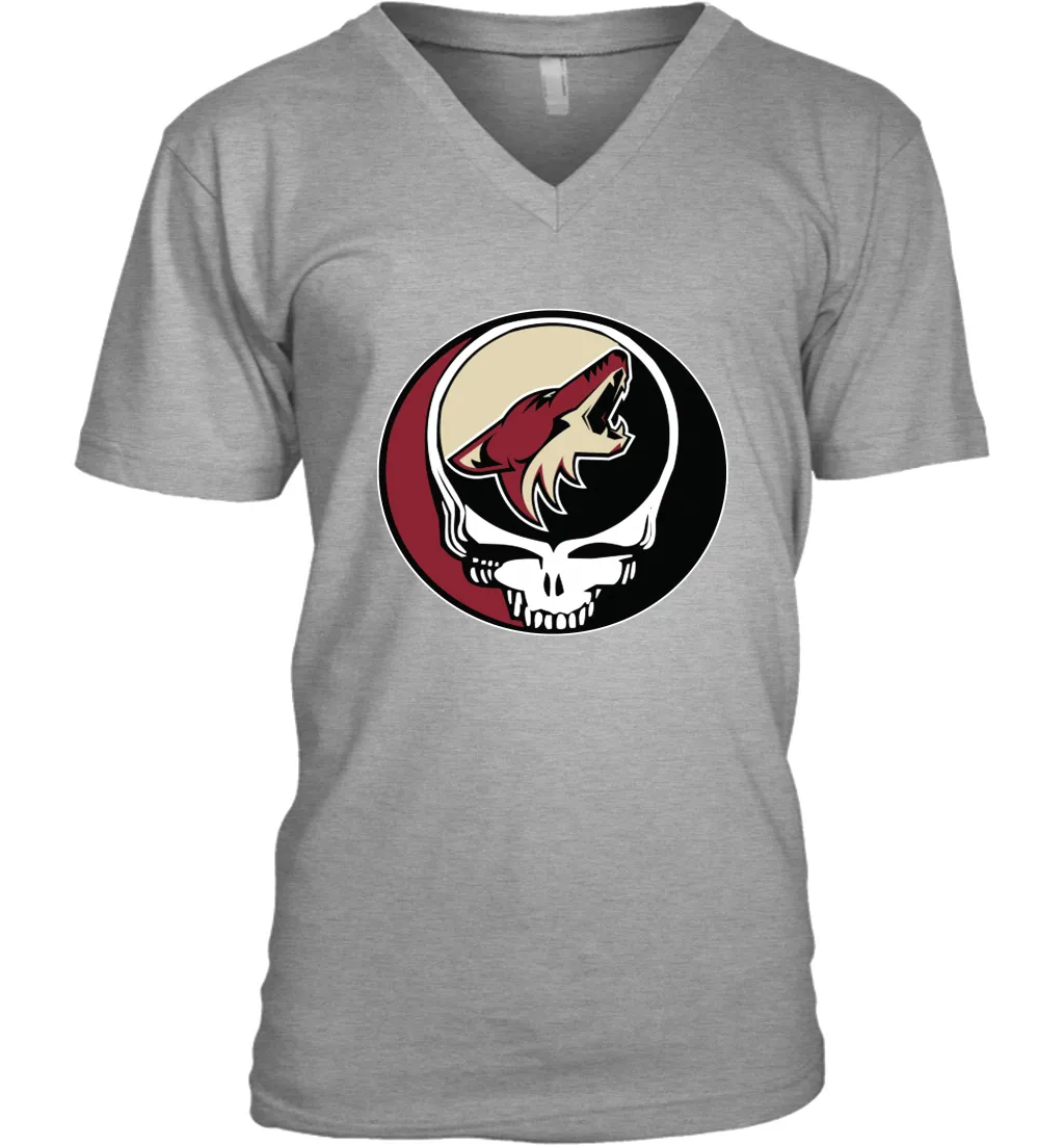 Arizona Coyotes Grateful Dead Steal Your Face Hockey NHL Mens V-Neck T-Shirt