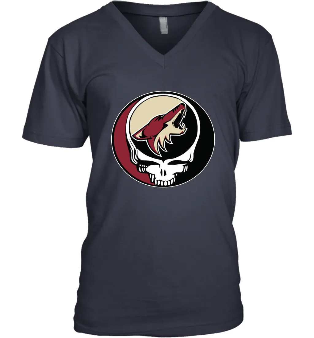 Arizona Coyotes Grateful Dead Steal Your Face Hockey NHL Mens V-Neck T-Shirt