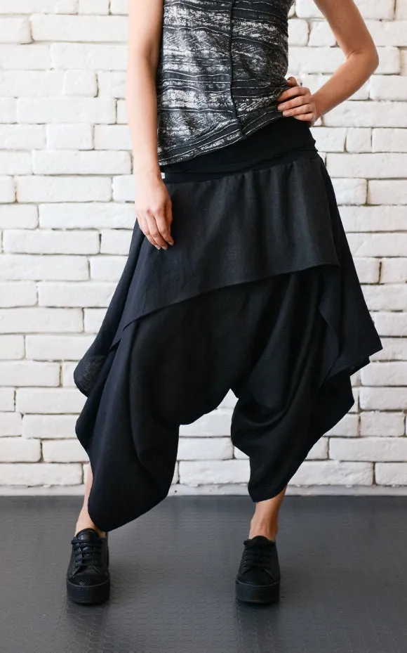 Asymmetric Skirt Pants