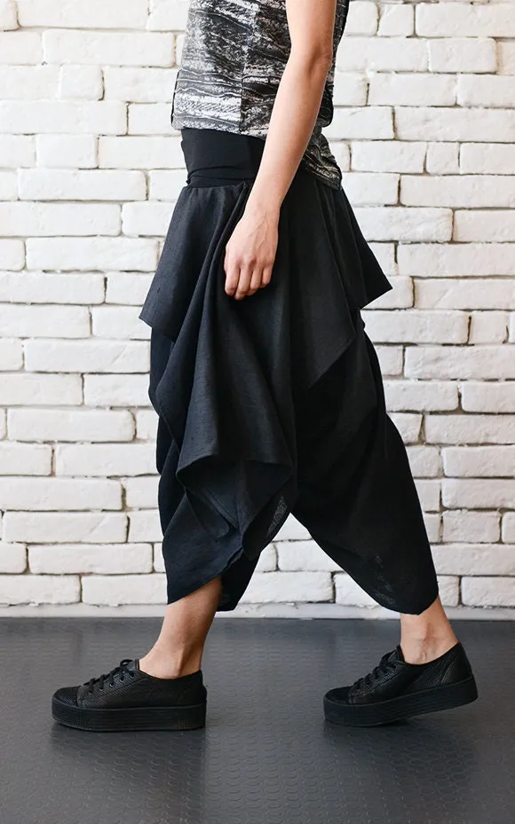 Asymmetric Skirt Pants