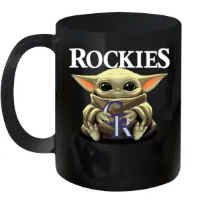 Baby Yoda Hugs Loves The Colorado Rockies Baseball Ceramic Mug 11oz