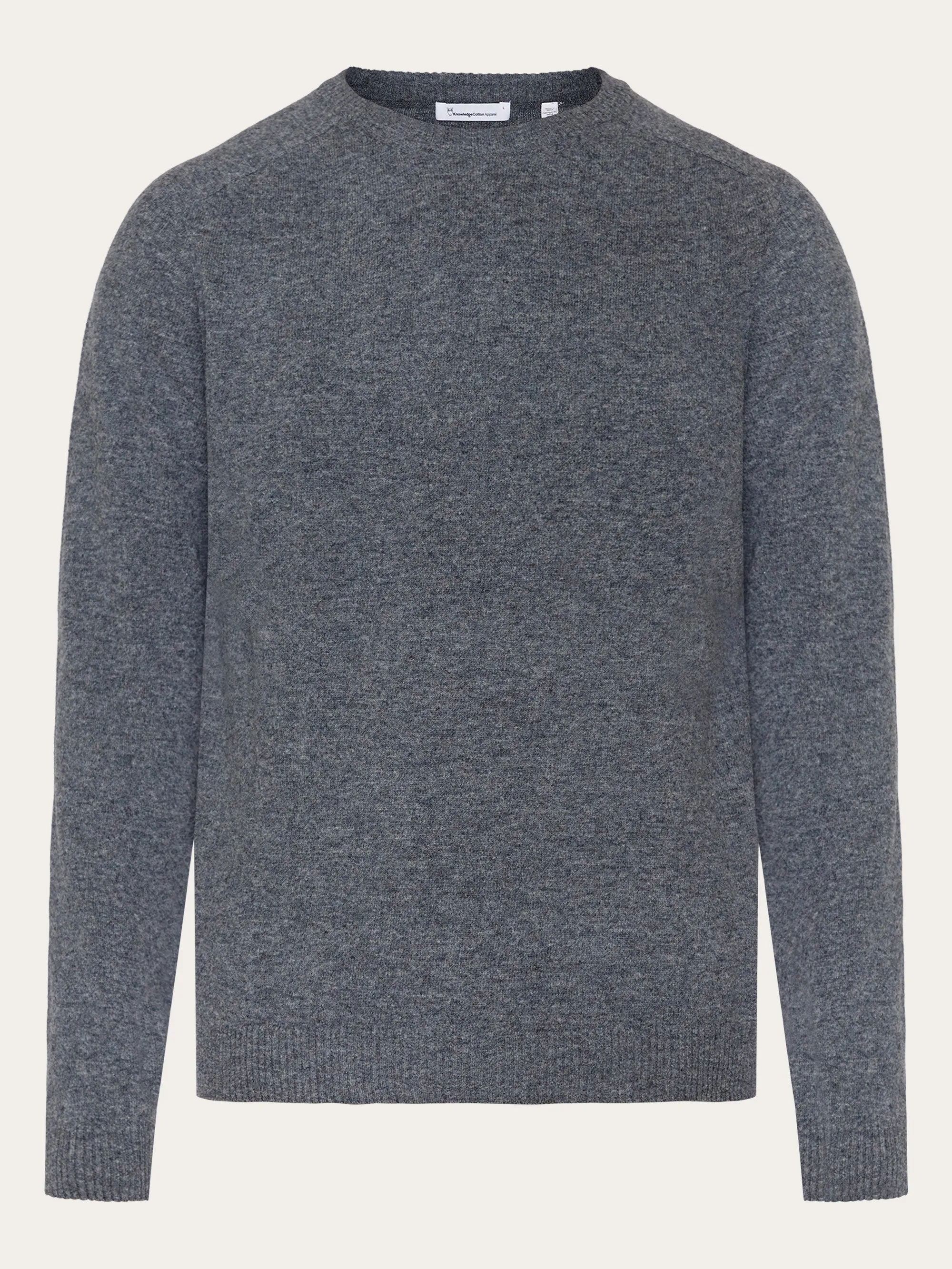 Basic o-neck knit - Dark Grey Melange