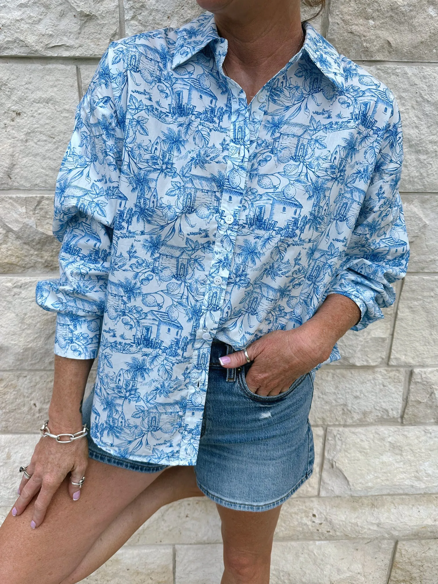 Beach Bum Linen Button Up