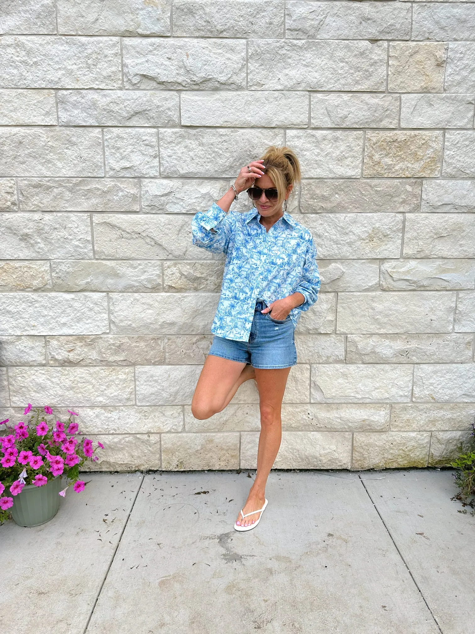 Beach Bum Linen Button Up