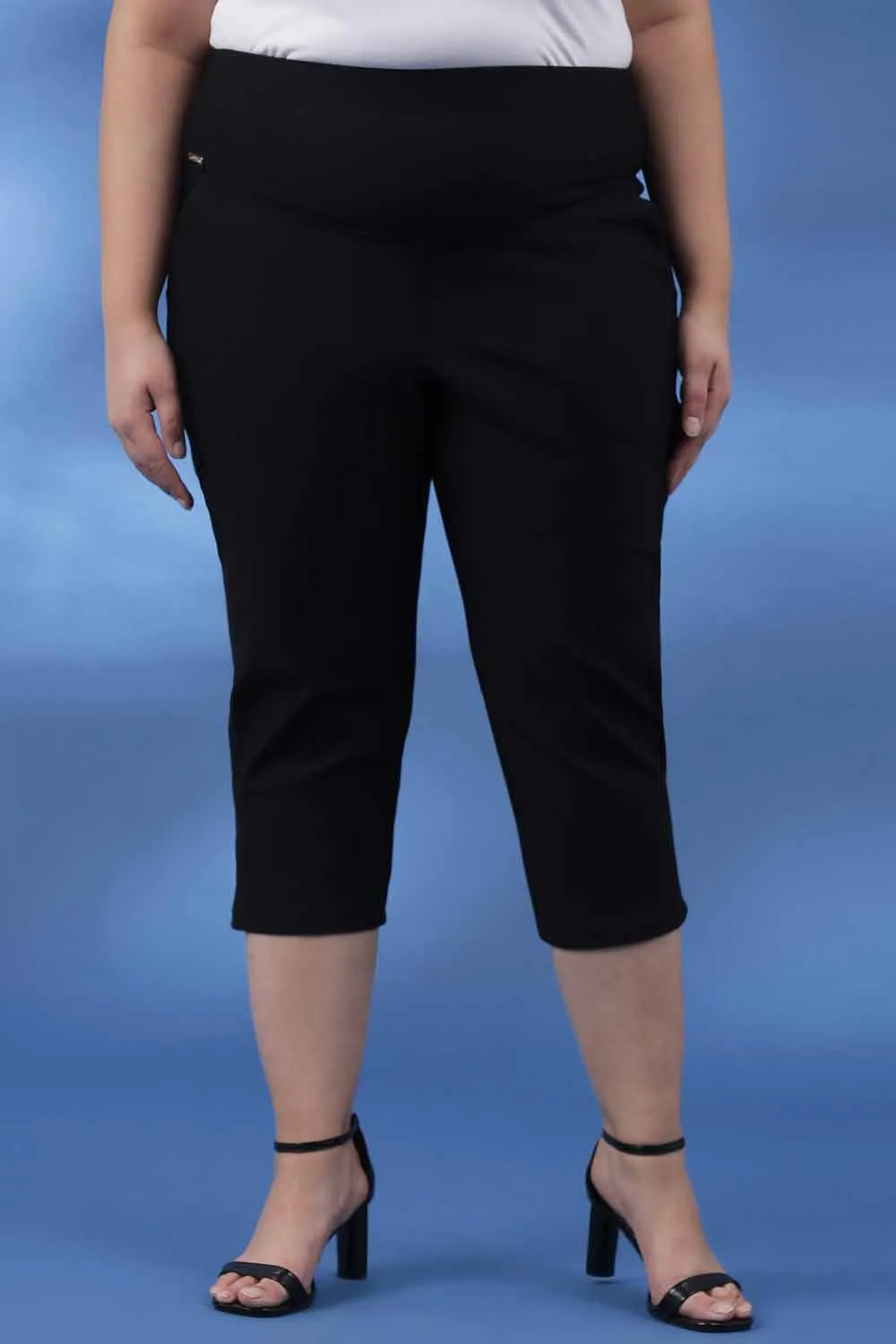 Black New Fit Tummy Tucker Crop Pants