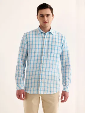 Blue Checked Linen Shirt