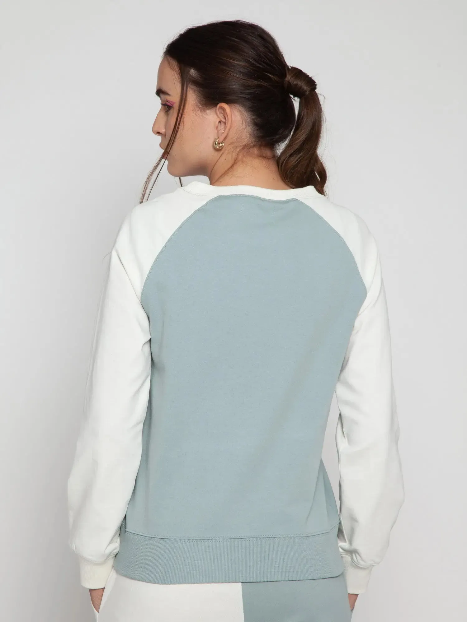 Blue   Cream Split Sweatshirt