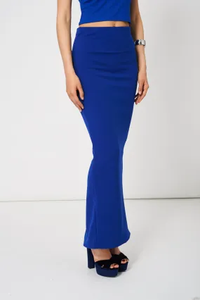 Blue Maxi Pencil Scuba Skirt Available In Plus Sizes