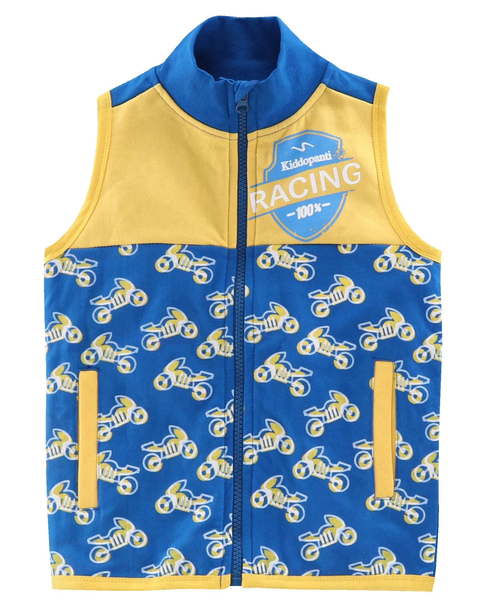 Boys Printed Front Open Sleeveless Sweatshirt Pack of 2