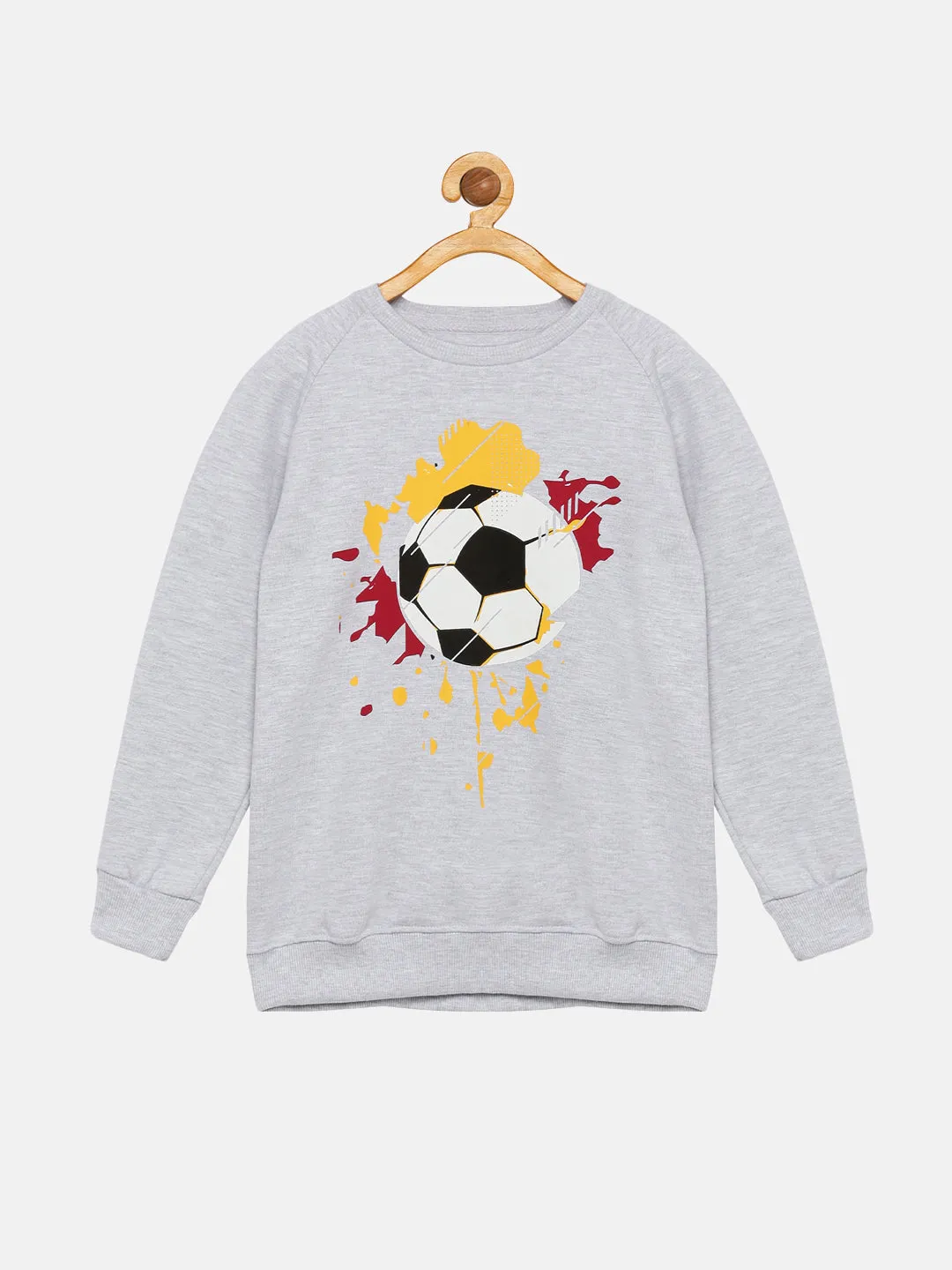 Boys "Football" Chest Print Round Neck Sweatshirt