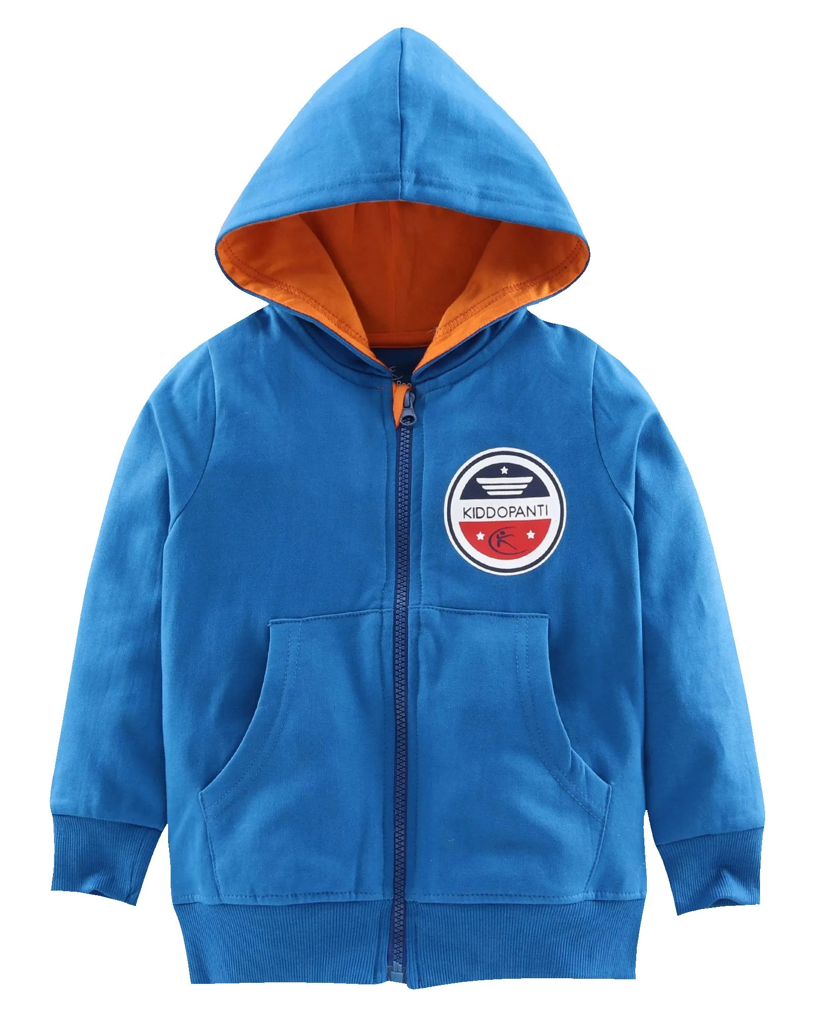 Boys Solid Front Open Hooded Sweatshirt Pack of 2