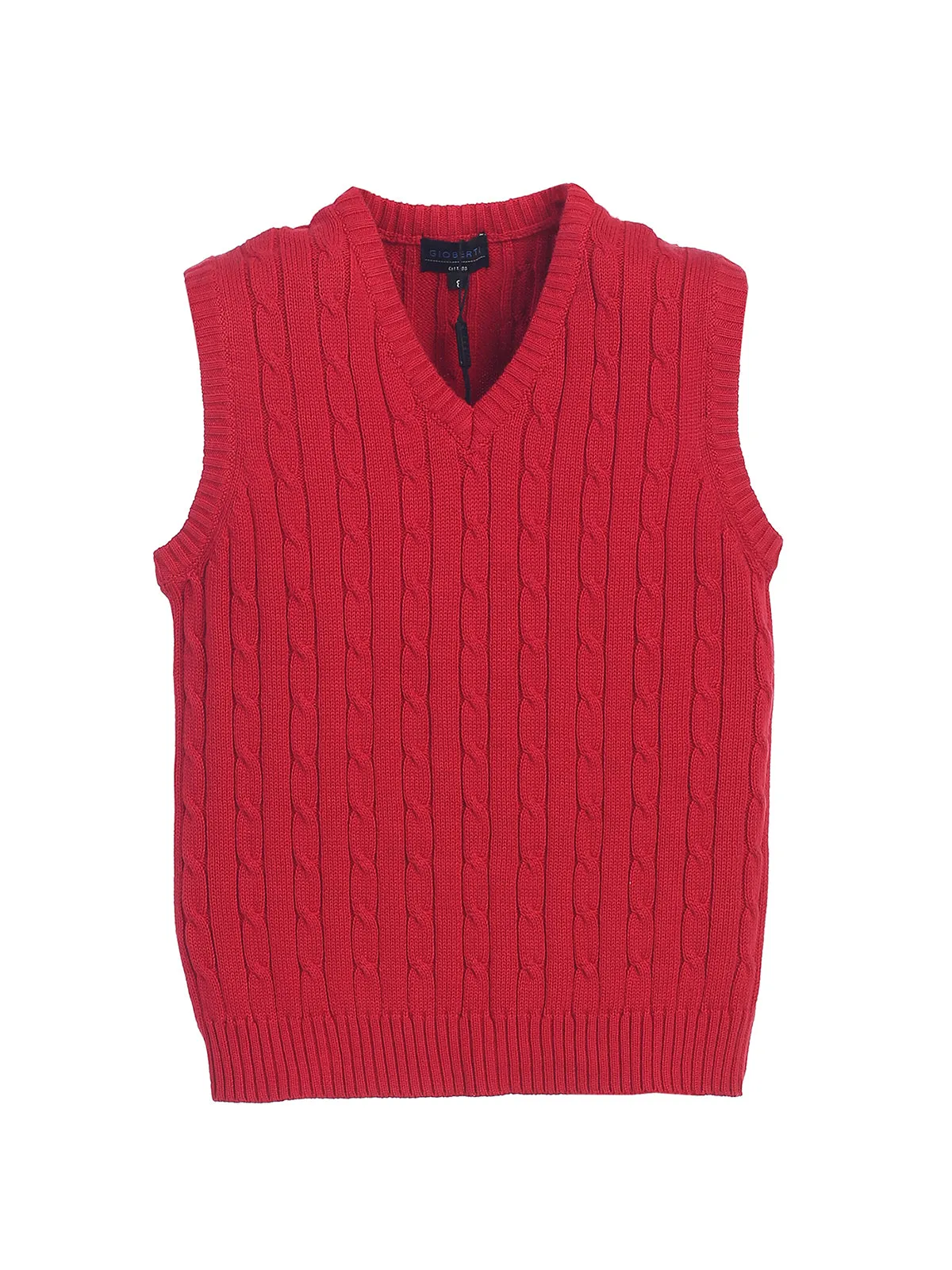 Boy's V-Neck Cable Knit Vest