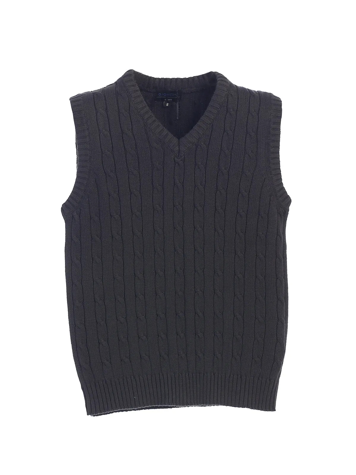 Boy's V-Neck Cable Knit Vest