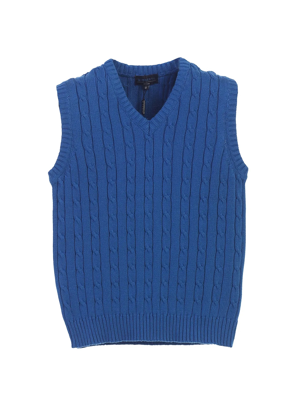 Boy's V-Neck Cable Knit Vest