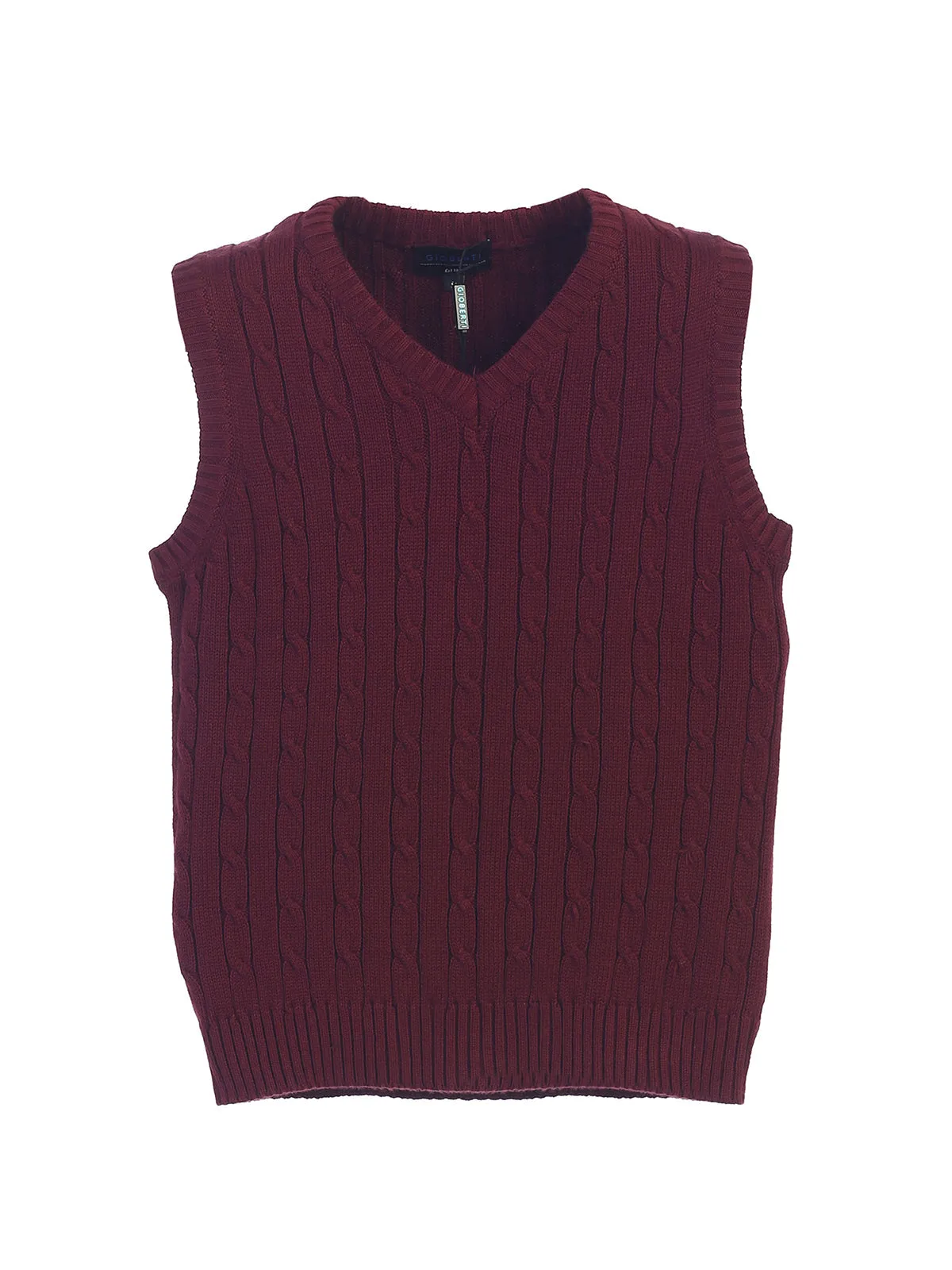 Boy's V-Neck Cable Knit Vest