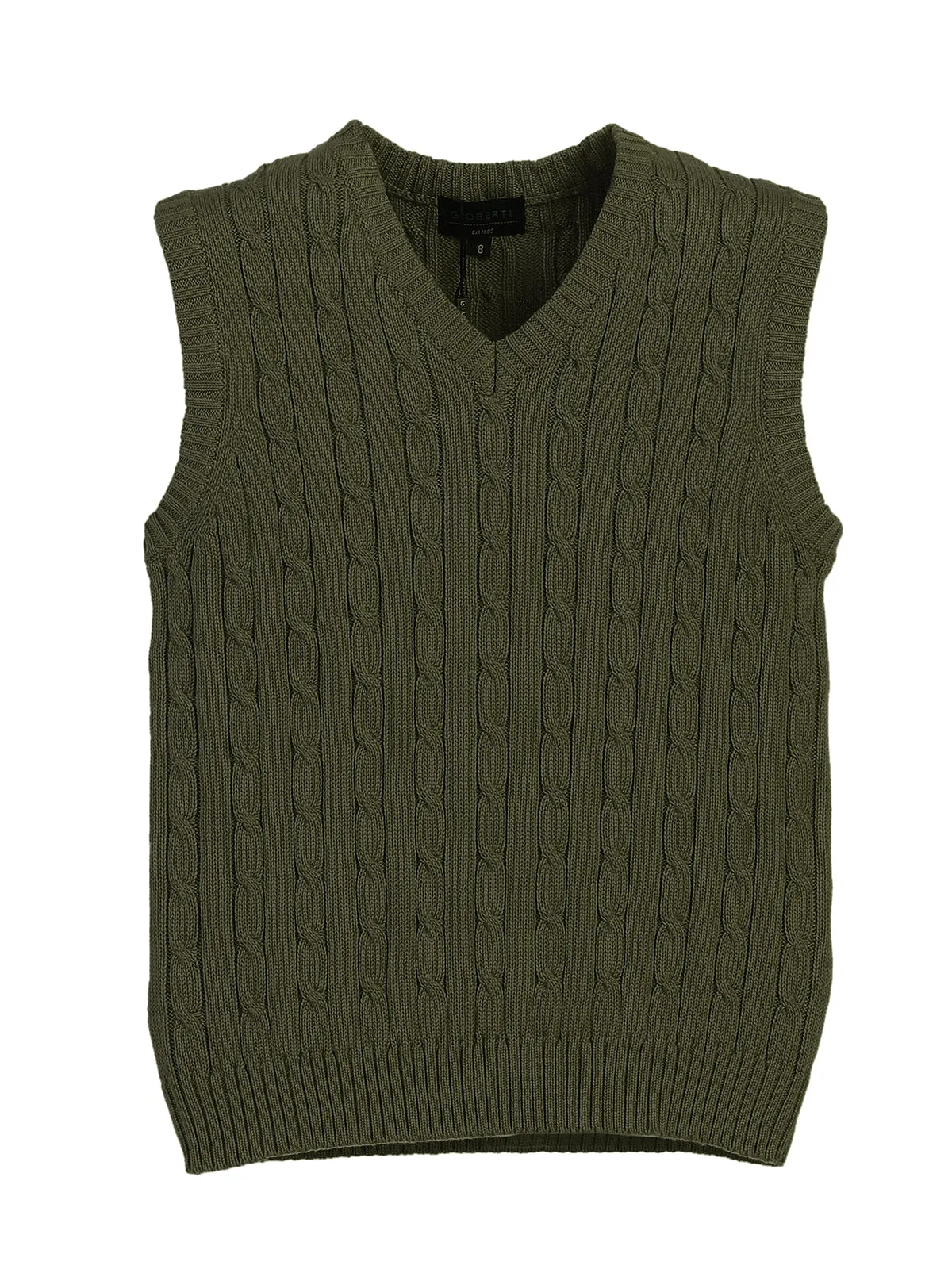 Boy's V-Neck Cable Knit Vest