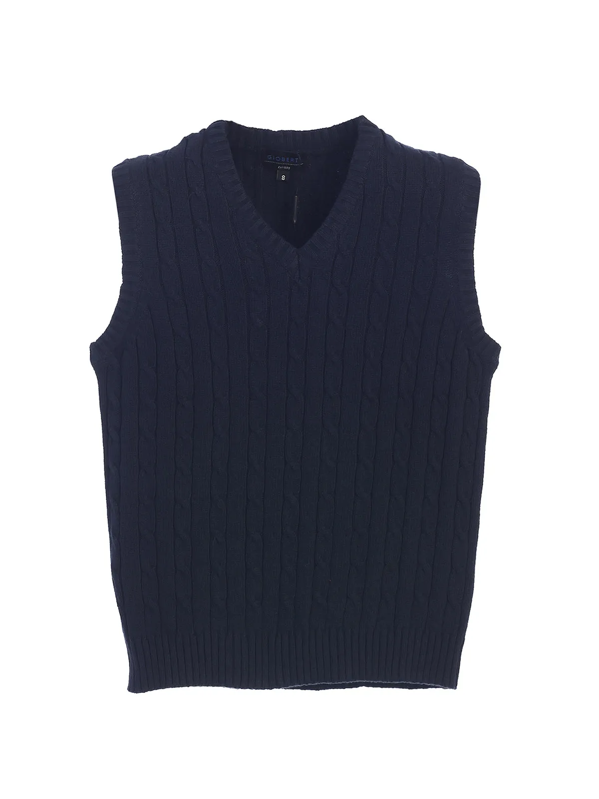 Boy's V-Neck Cable Knit Vest