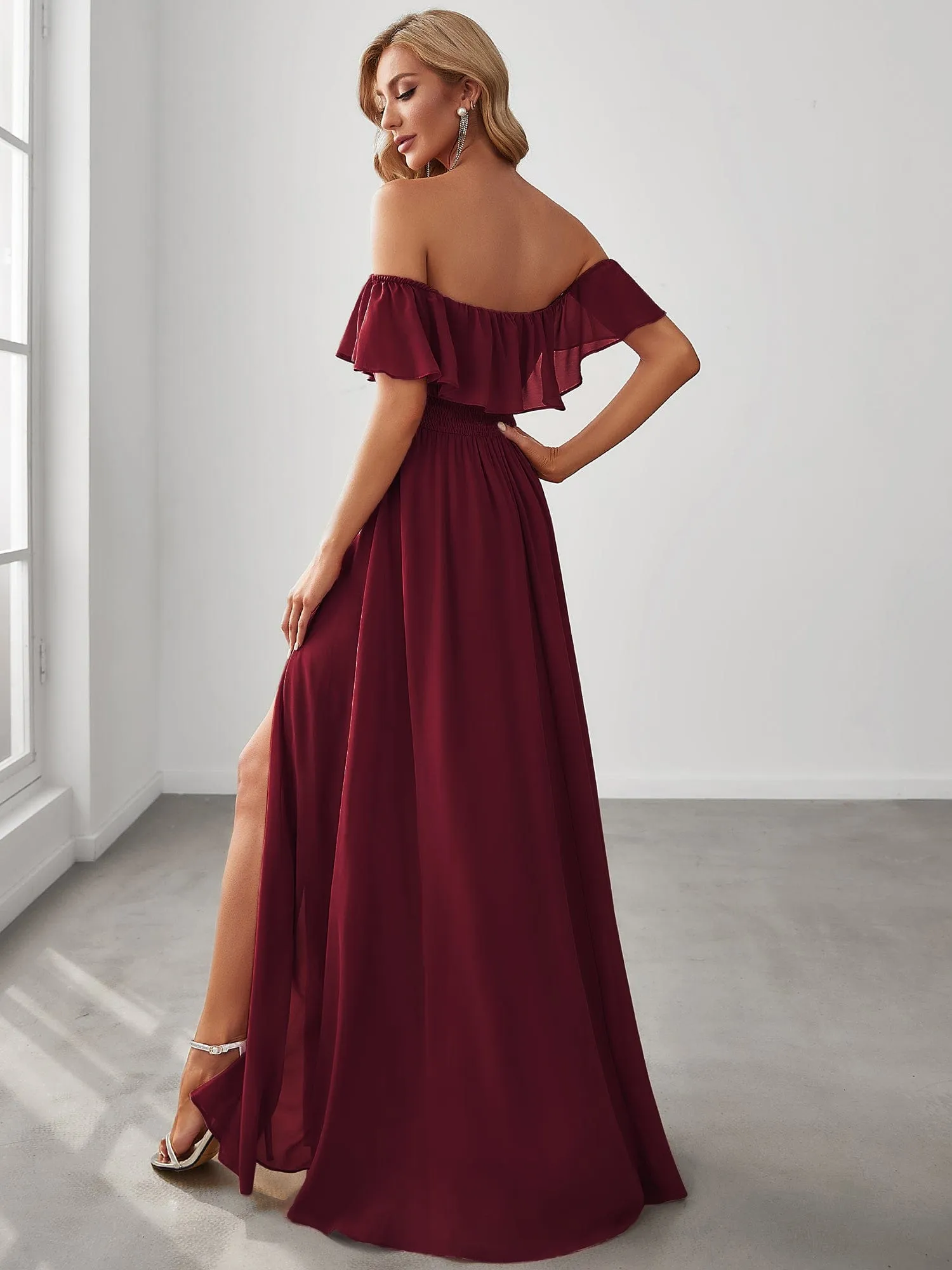 Burgundy Bridesmaid Gowns