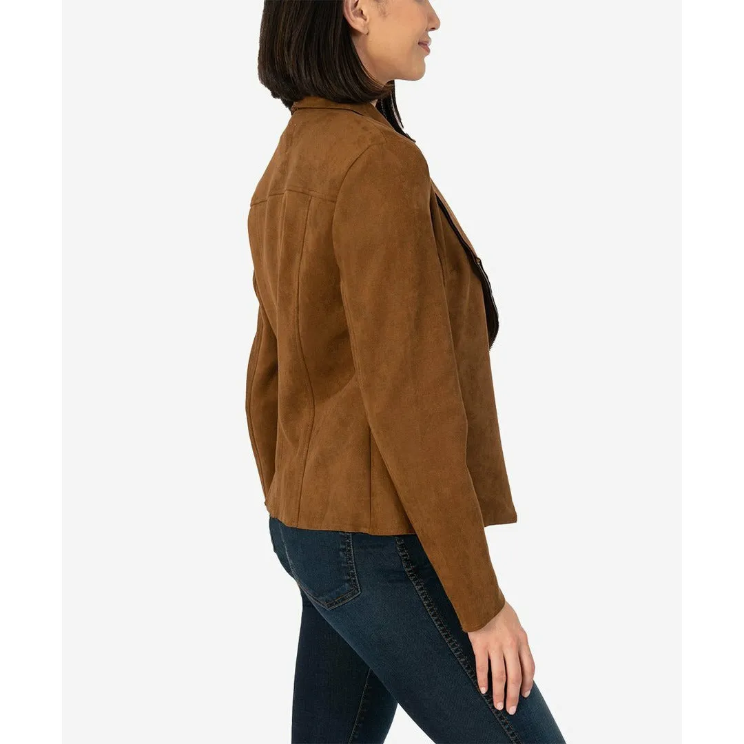 Carina Faux Suede Drape Jacket