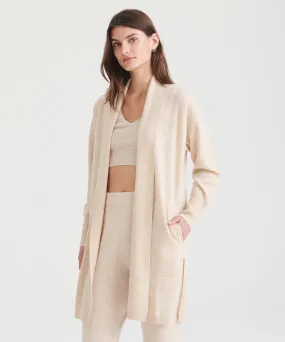 Soft Cashmere Duster Cardigan with Stylish Side Slits