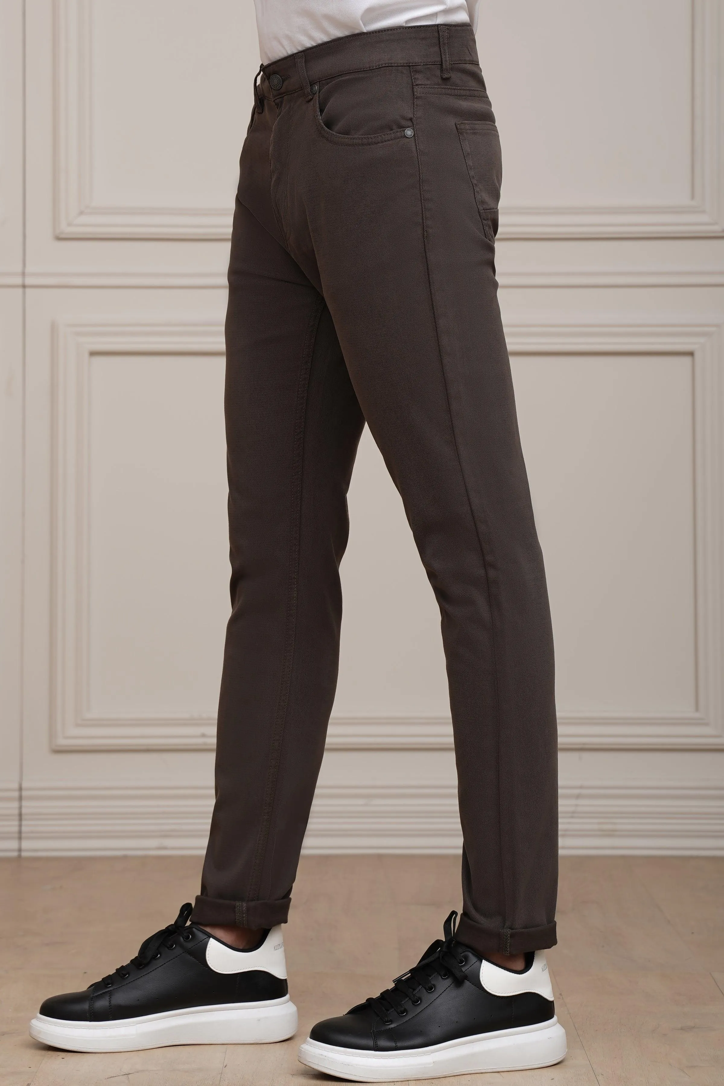 CASUAL PANT 5 POCKET FOREST BROWN