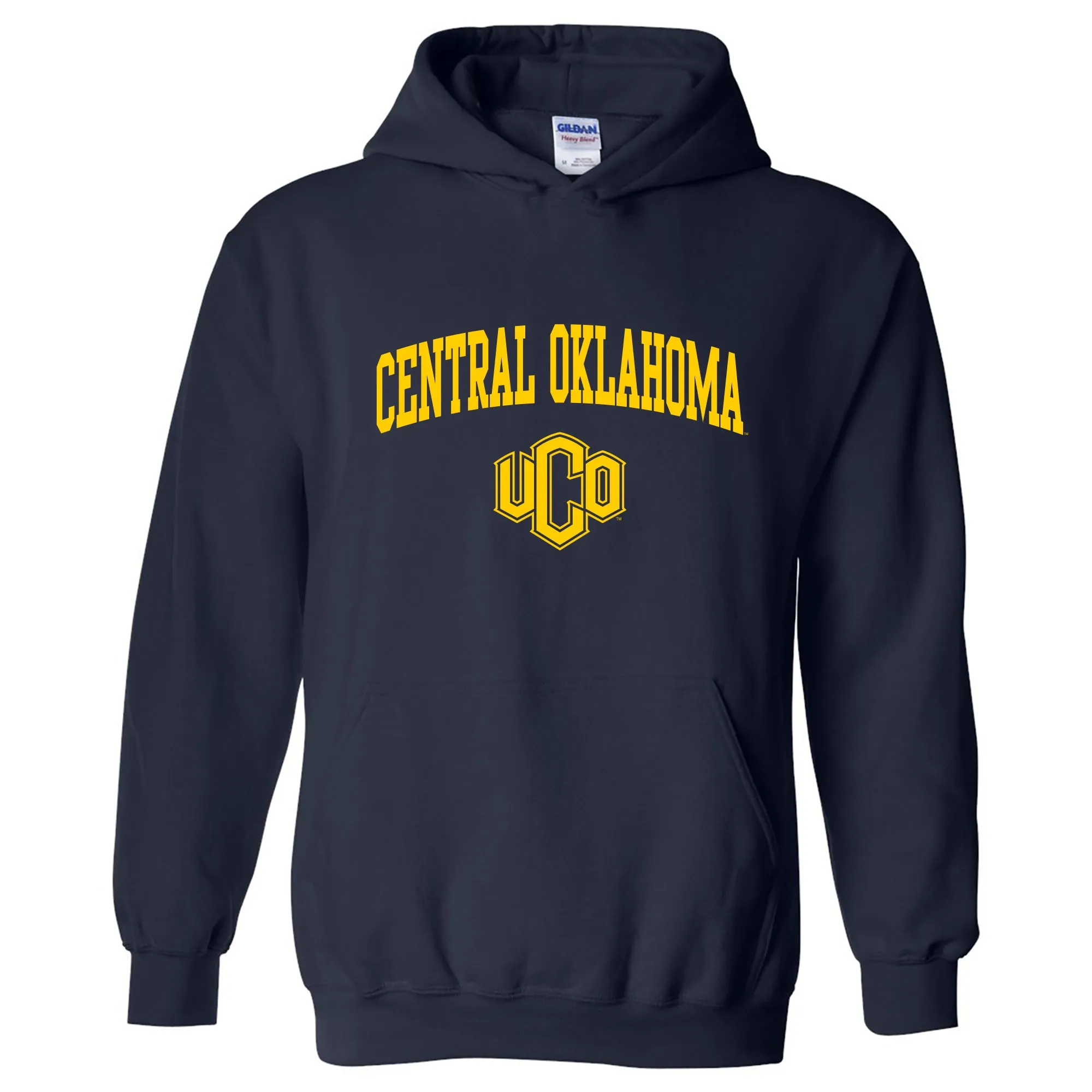 Central Oklahoma University Bronchos Arch Logo Heavy Blend Hoodie - Navy