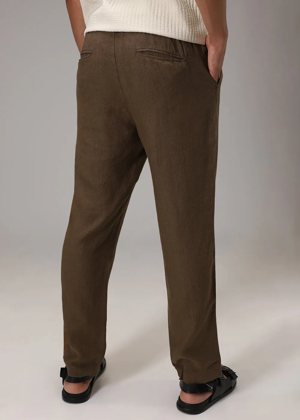 Chestnut Brown Linen Pant