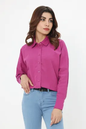 CHIC BUTTON DOWN SHIRT-PURPLE