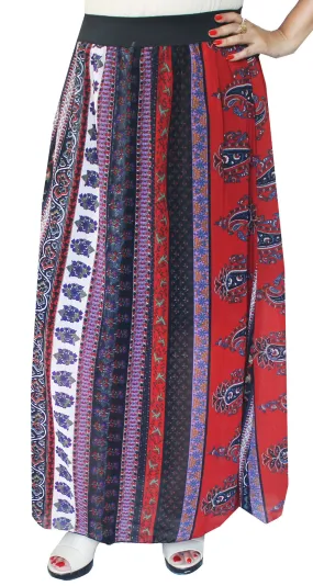 Chiffon Printed Long  Skirt Womens Indian Clothing (Multicolored)