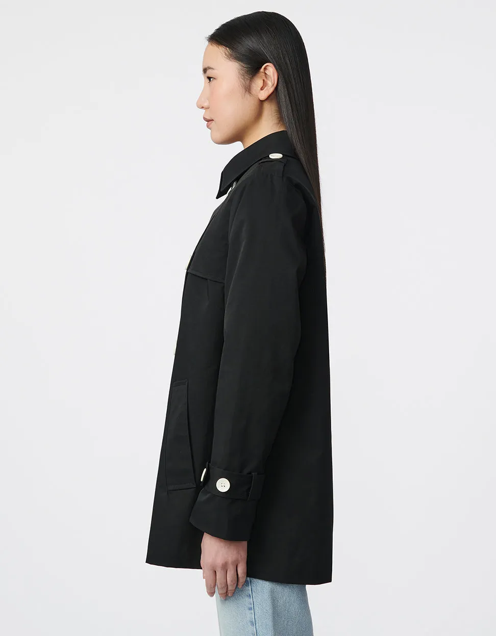 Classic Contrast Short Trench Coat