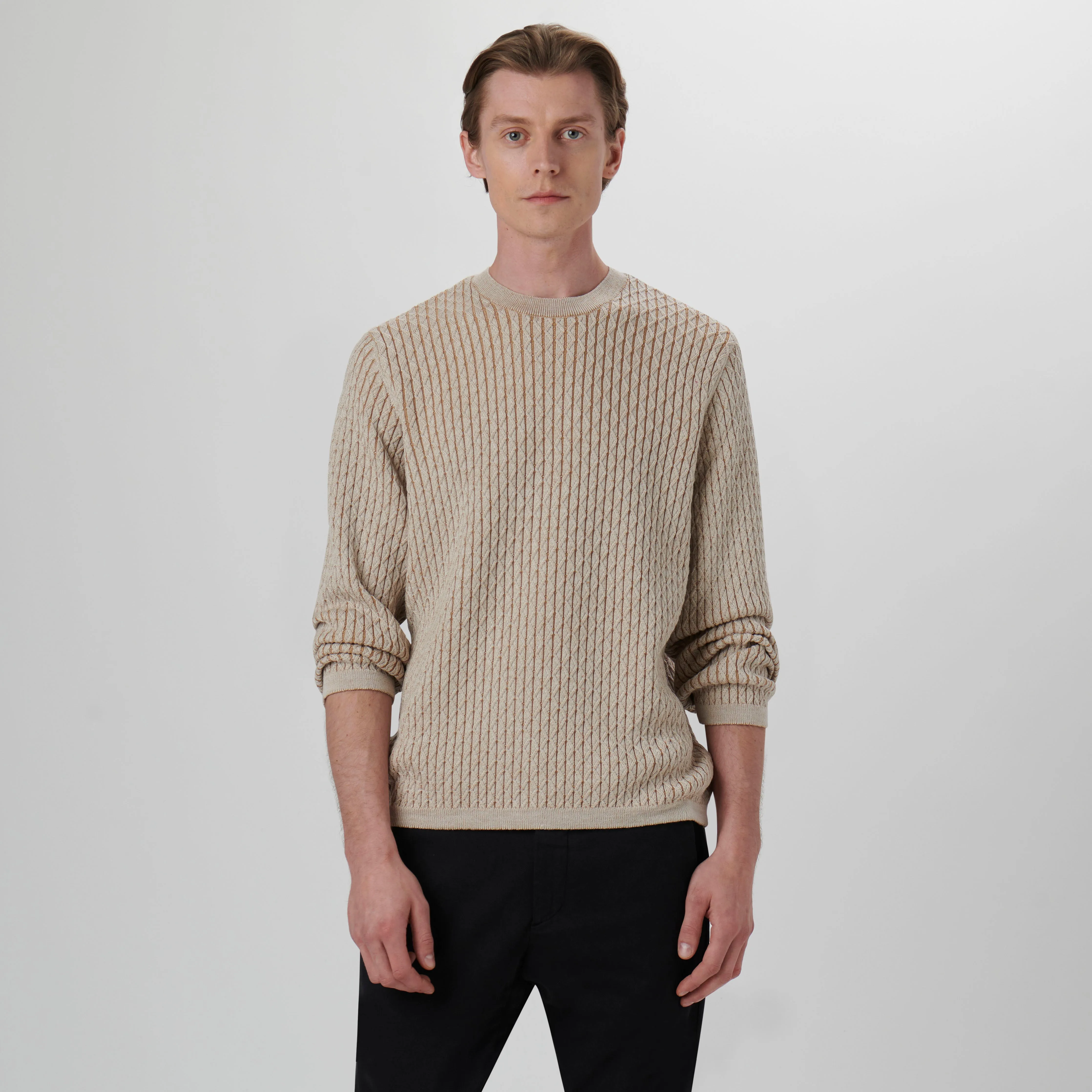 Diamond Stitch Crew Neck Sweater