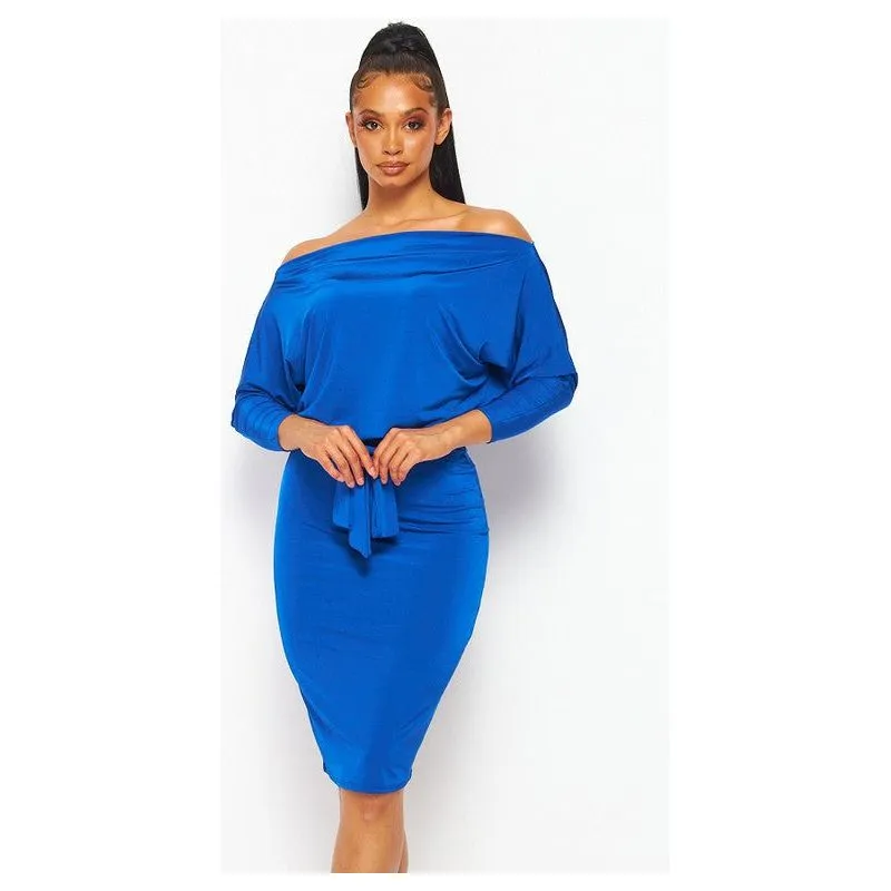 Dolman Sleeve Midi Dress