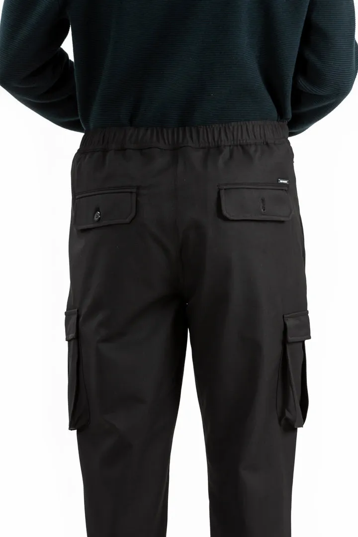 Ebony Black Stretch Cargo Pants