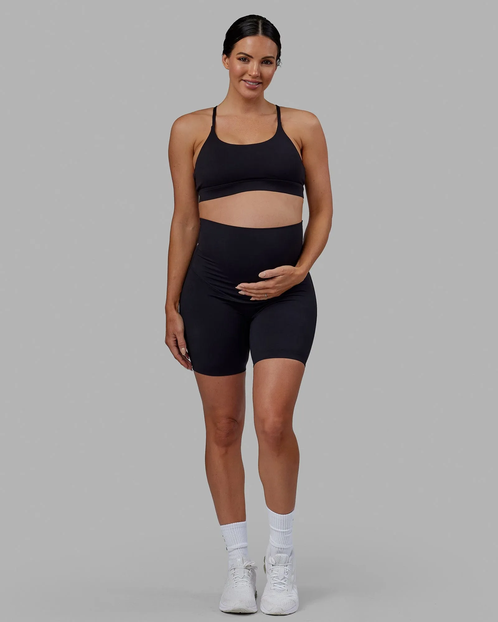 Elixir Mid-Length Maternity Shorts - Black