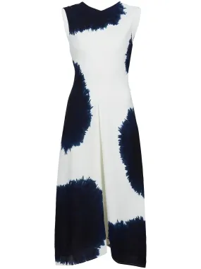 ELLA ABSTRACT-PATTERN PRINT VISCOSE CREPE DRESS