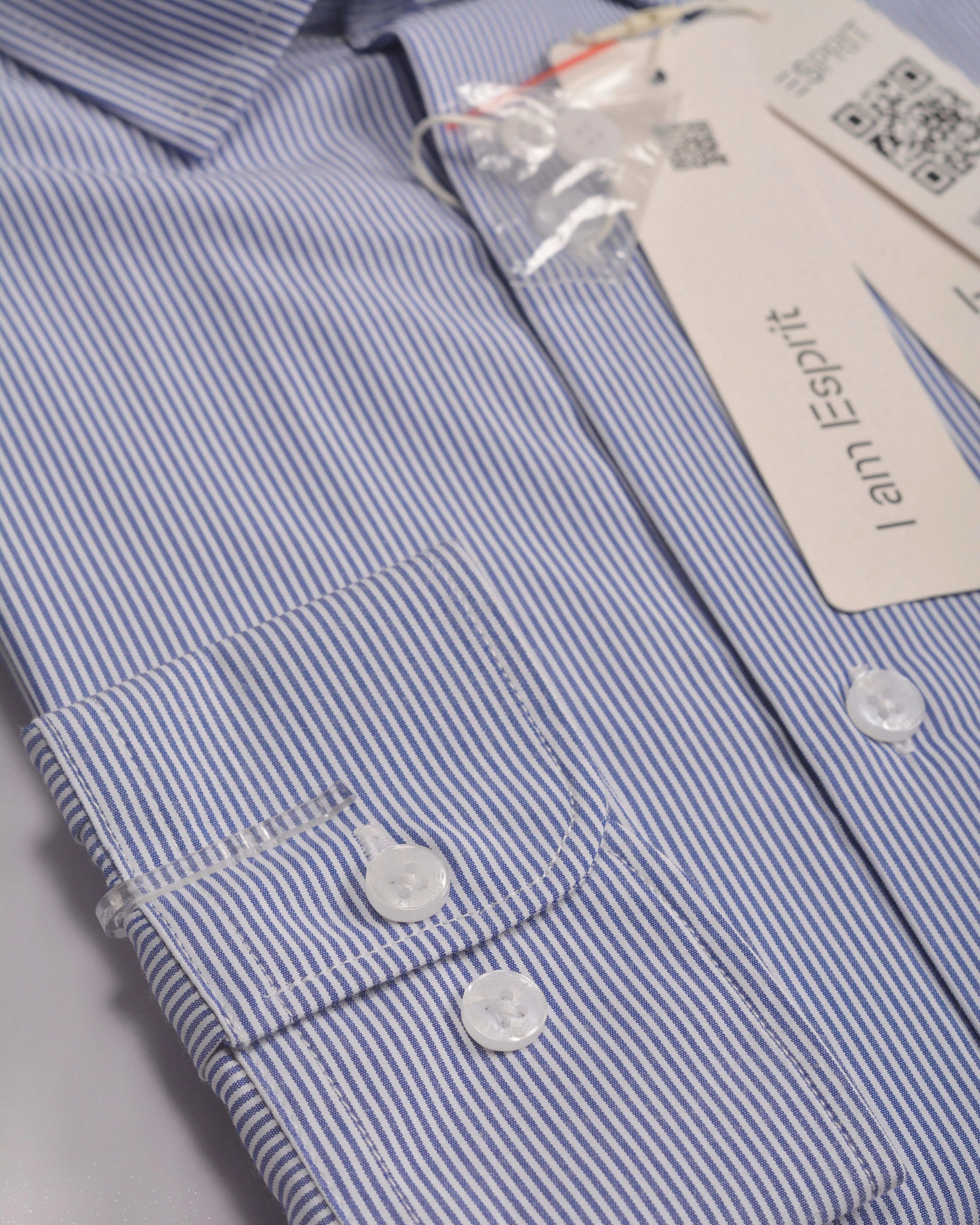 Esprit Slim fit sustainable cotton shirt Blue Stripe