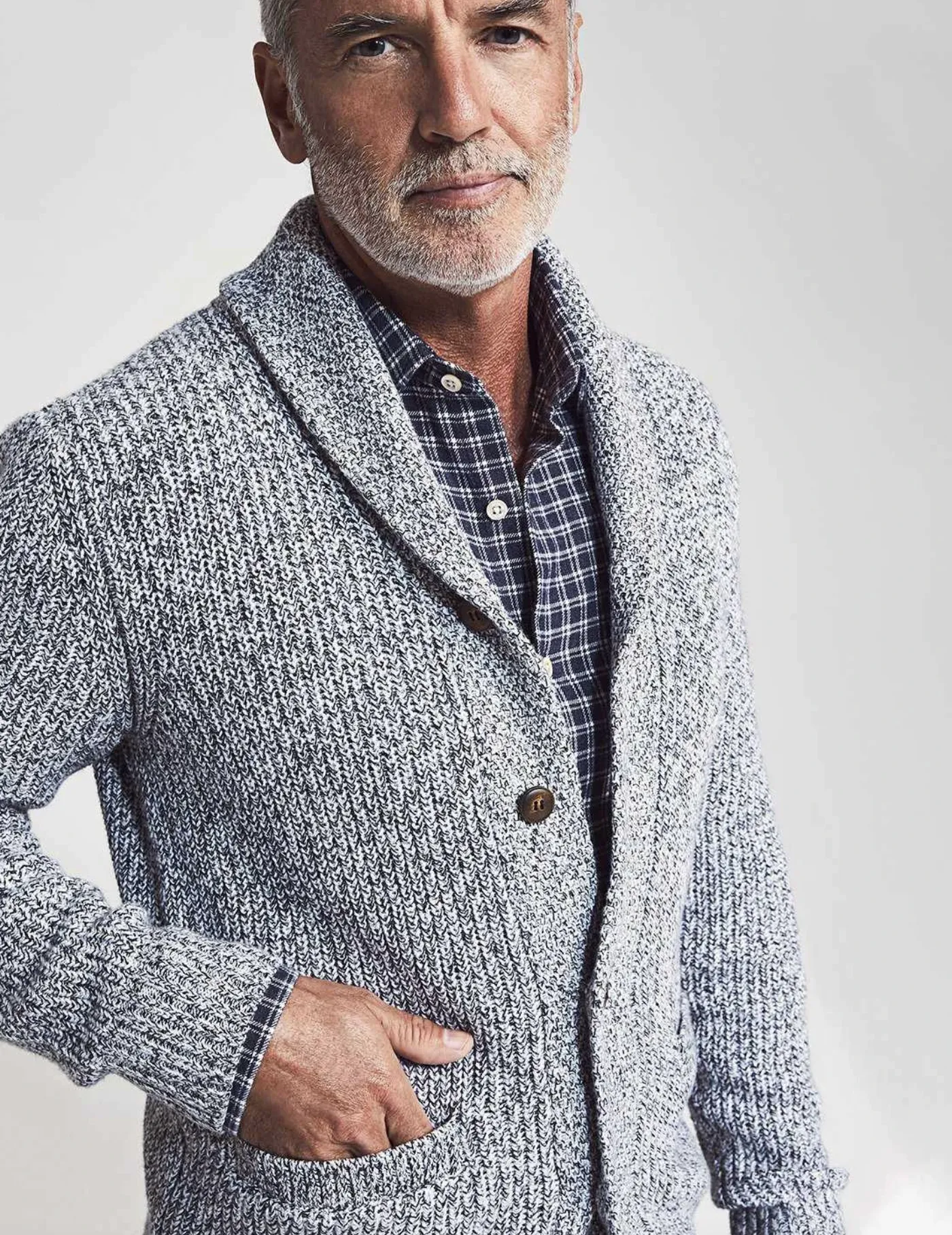 Faherty Marled Knit Cotton Cardigan